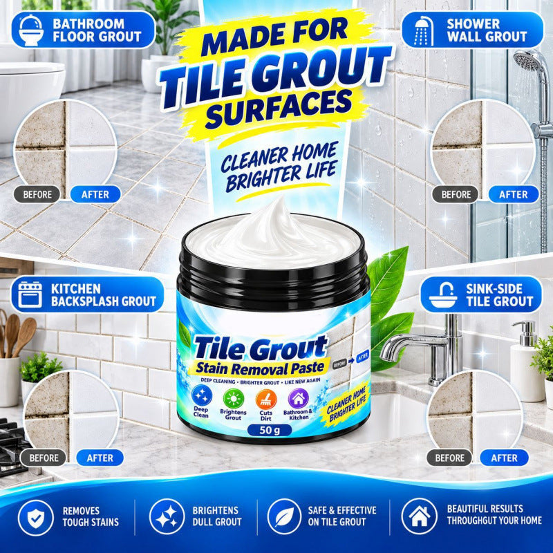 🧽 Tile Gap Stain Remover Paste – Easily Remove Dirt from Grout Lines & Tile Gaps