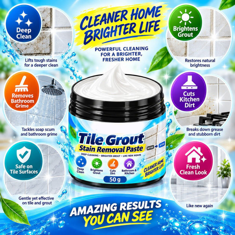 🧽 Tile Gap Stain Remover Paste – Easily Remove Dirt from Grout Lines & Tile Gaps