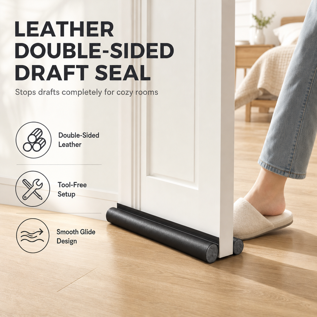 Block Cold Drafts Instantly! No-Gap Leather Door Seal