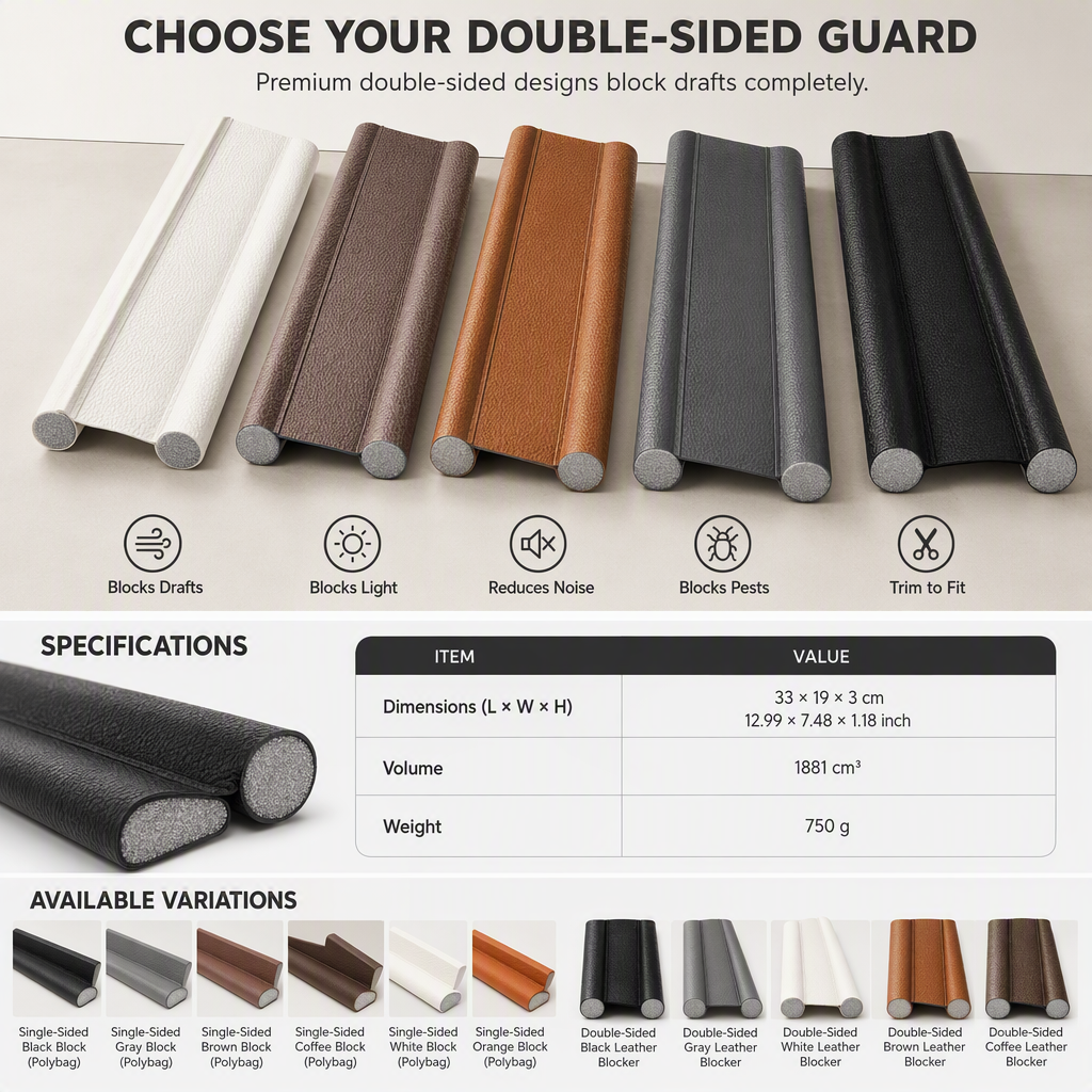 Block Cold Drafts Instantly! No-Gap Leather Door Seal