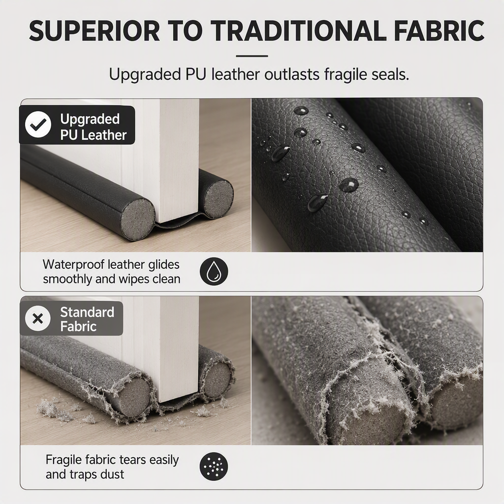 Block Cold Drafts Instantly! No-Gap Leather Door Seal