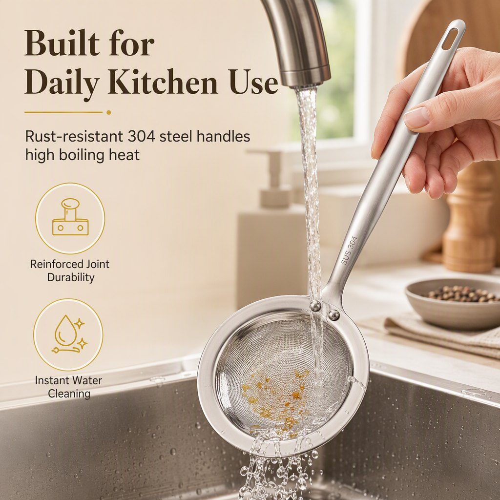 Stainless Steel Fine Mesh Skimmer Spoon