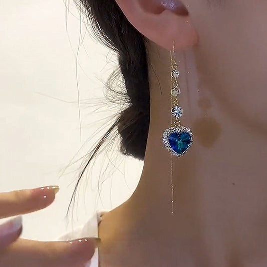 Add Sparkle Instantly! Hypoallergenic Blue Heart Sapphire Earrings