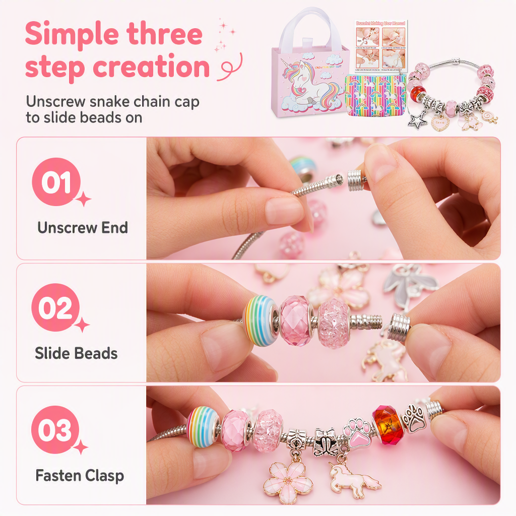 Craft Any Bracelet Instantly! No-Screen DIY Charm Kit