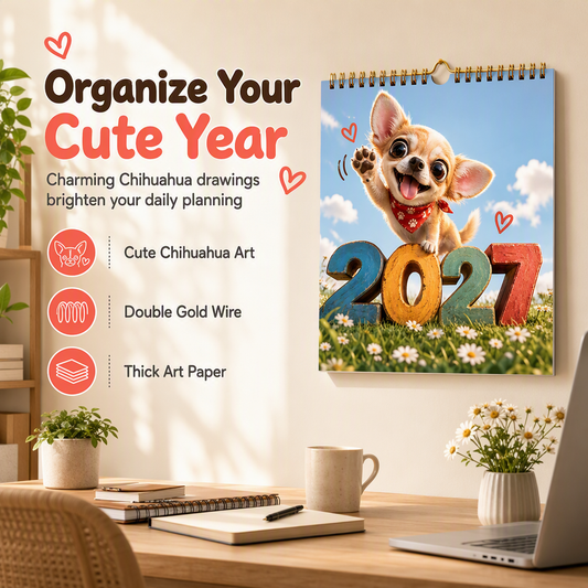 Organize Every Month Instantly! No-Bleed Chihuahua Calendar