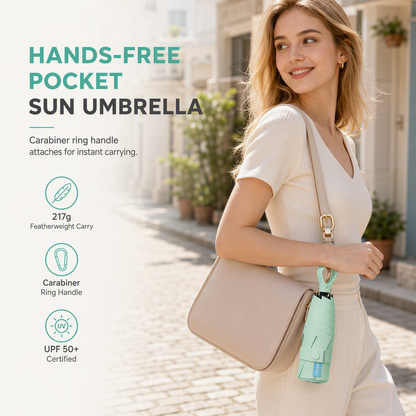 Portable 5-Fold Pocket Sun and Rain Umbrella