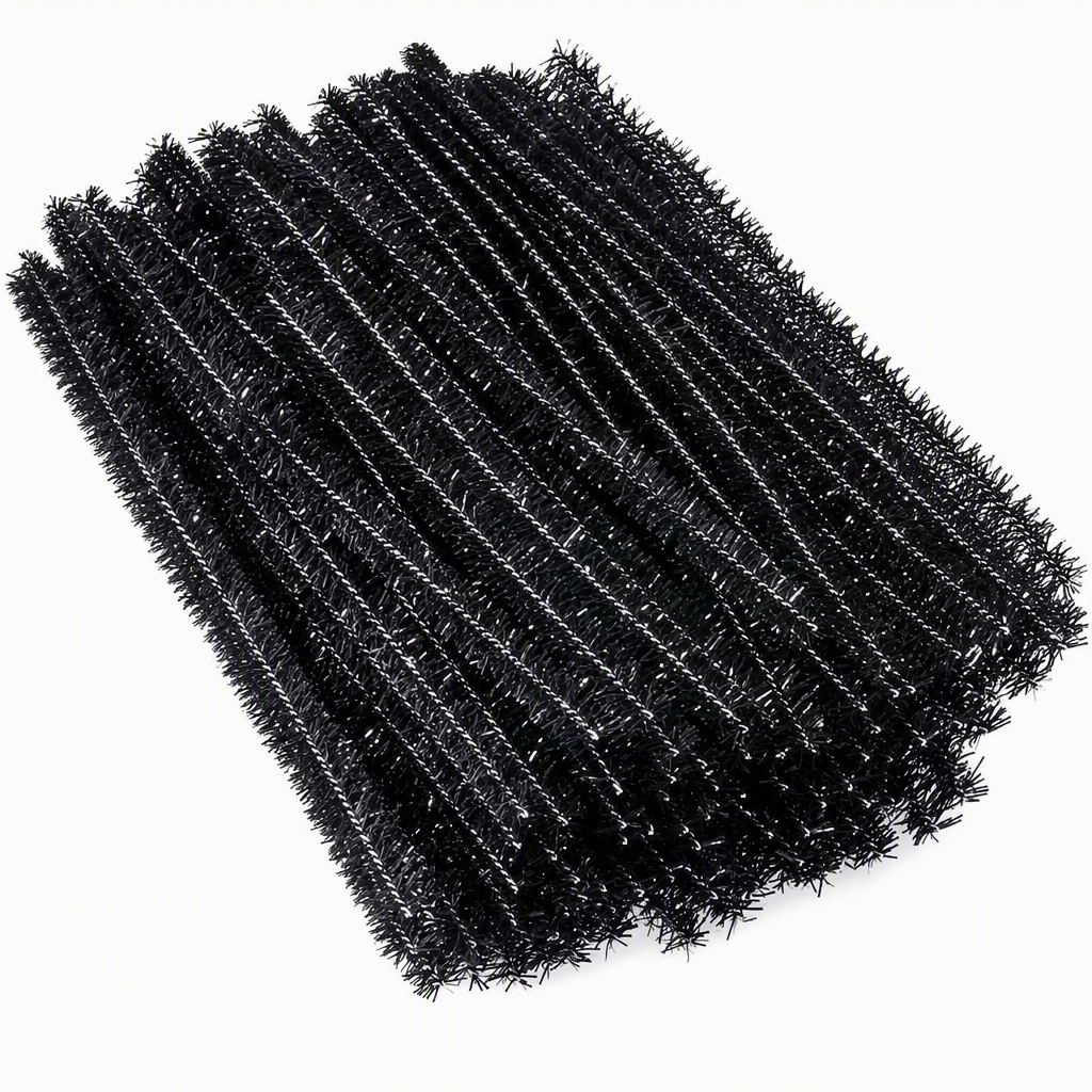 100-Piece Glitter Chenille Stems for DIY Crafts