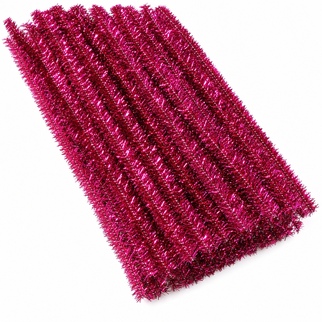 100-Piece Glitter Chenille Stems for DIY Crafts
