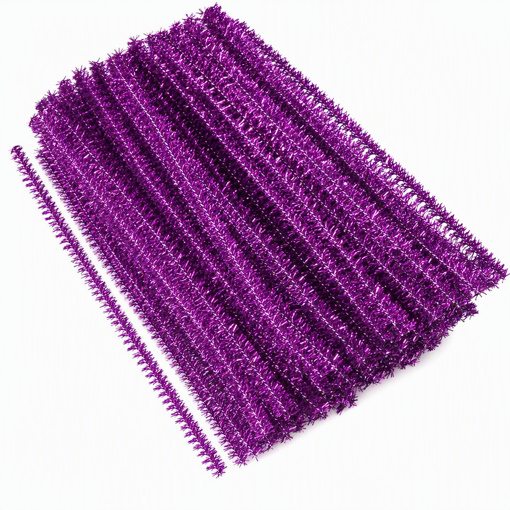 100-Piece Glitter Chenille Stems for DIY Crafts