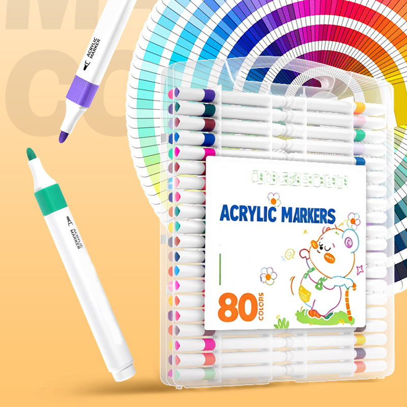 Vibrant Acrylic Brush Tip Markers Set