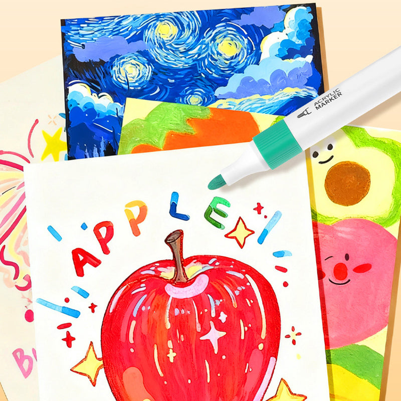 Vibrant Acrylic Brush Tip Markers Set