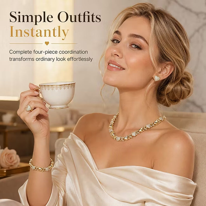 Style Any Look Instantly! No-Mix 4-Piece Heart Jewelry Set
