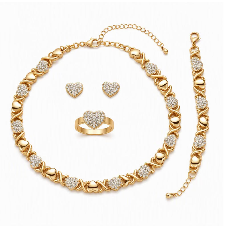 Style Any Look Instantly! No-Mix 4-Piece Heart Jewelry Set