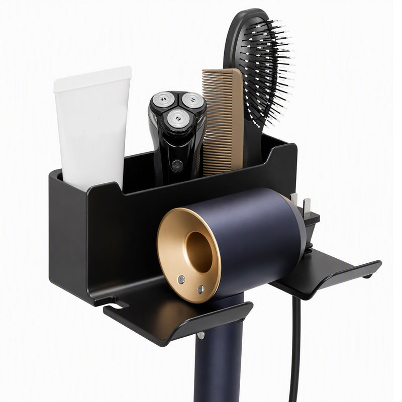 Store Hair Tools Instantly! No-Drill Drainable Bathroom Holder