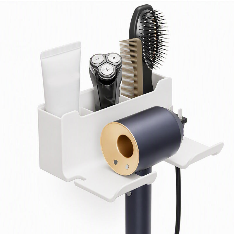 Store Hair Tools Instantly! No-Drill Drainable Bathroom Holder