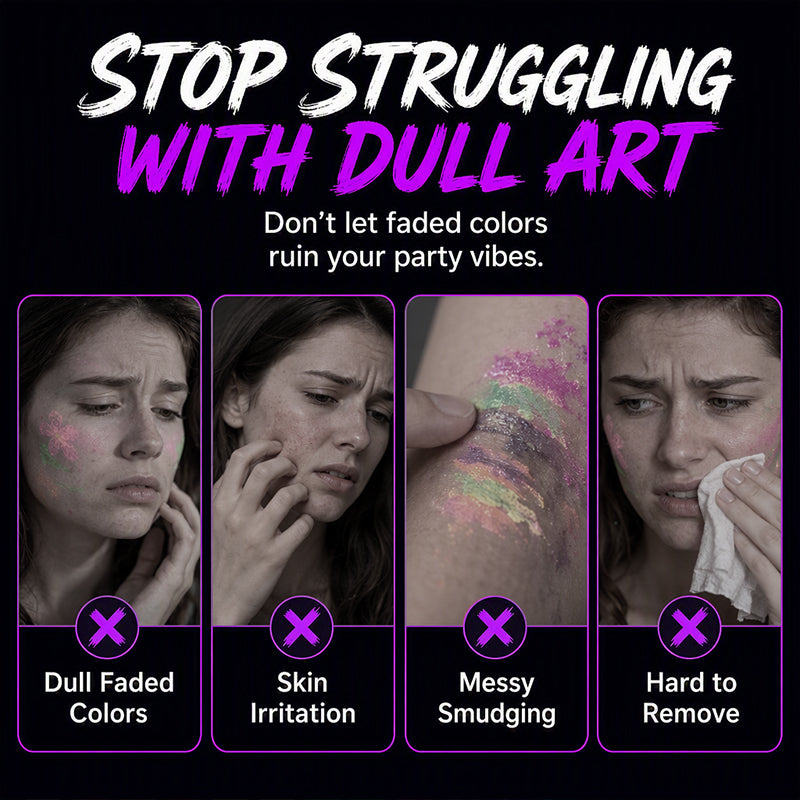 Glow Under Blacklight Instantly! No-Smudge UV Tattoo Pens