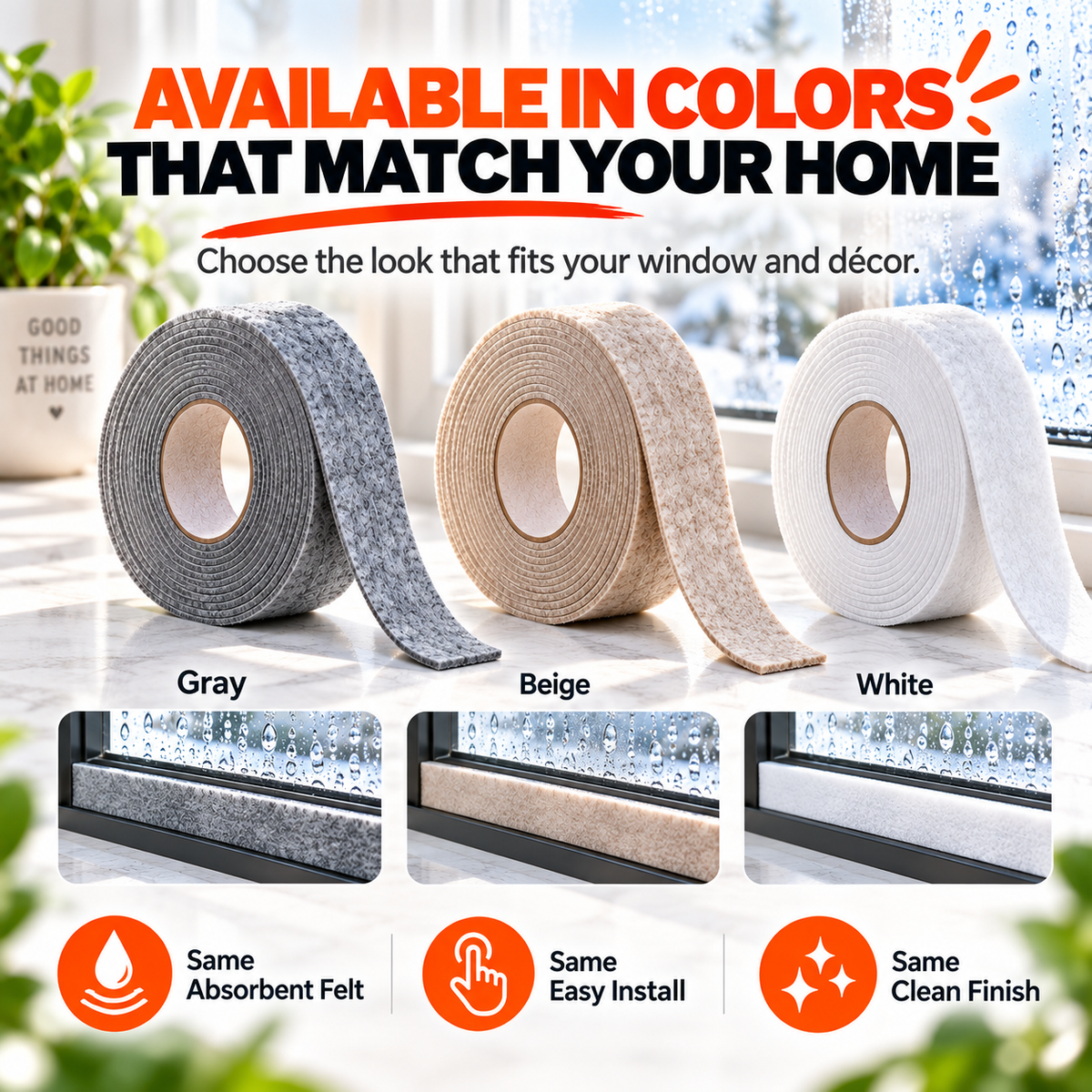 Self-Adhesive Window Condensation Absorbent Felt Strip