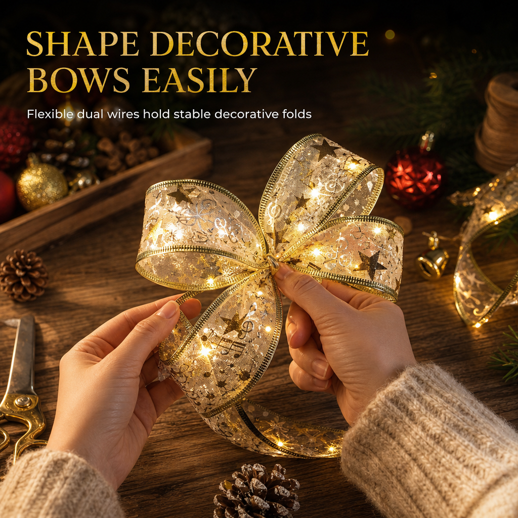 Christmas Tree Ribbon String Lights