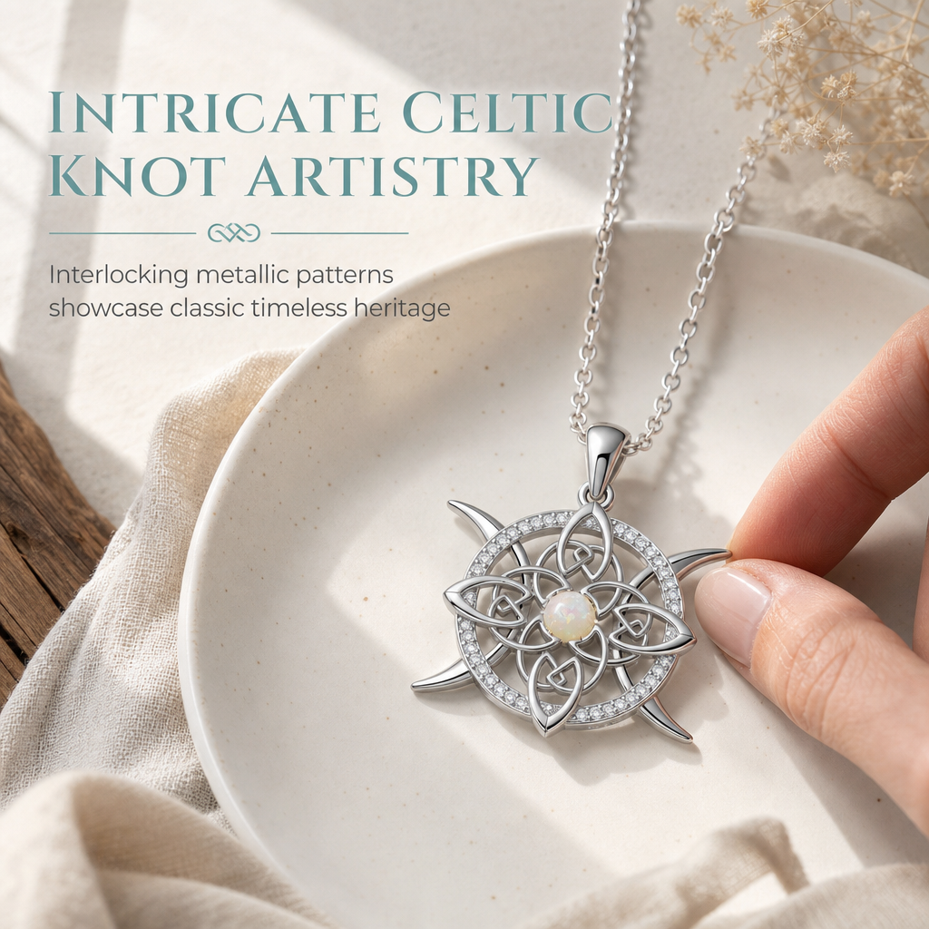 Shine With Sea Opal Instantly! No-Tarnish Celtic Turtle Necklace