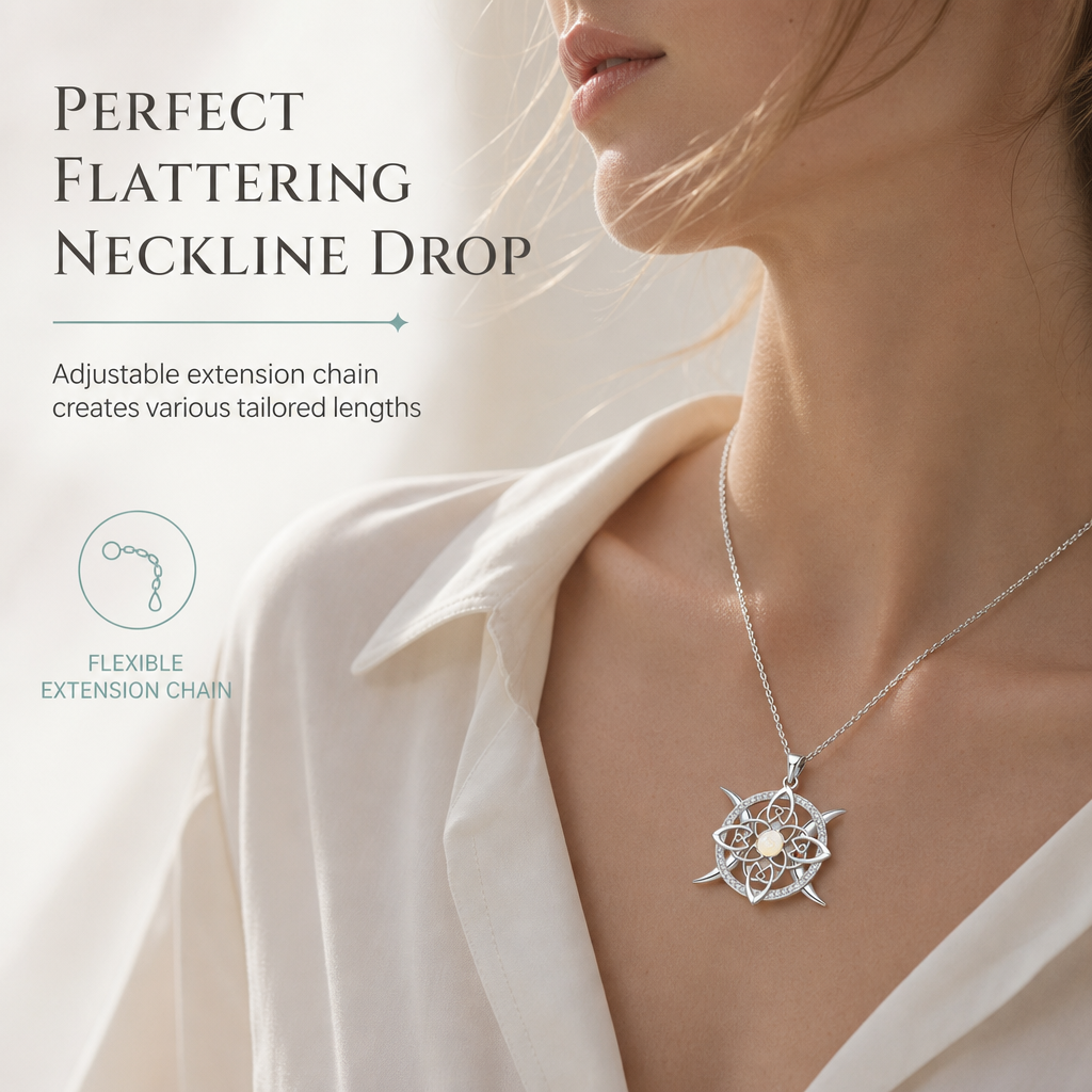 Shine With Sea Opal Instantly! No-Tarnish Celtic Turtle Necklace