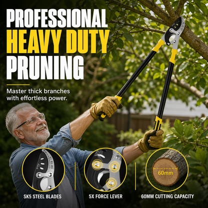 Prune Thick Branches Instantly! Heavy-Duty Compound Pruning Shears