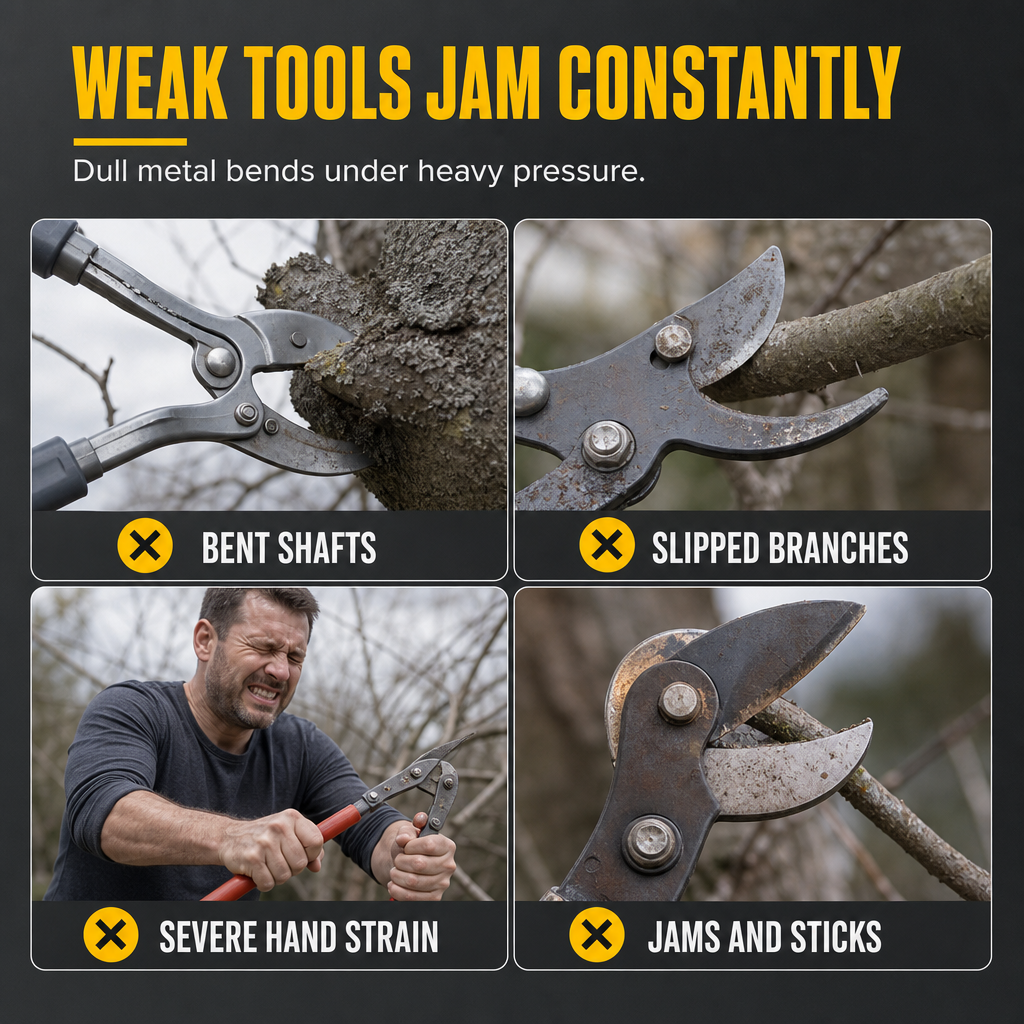 Prune Thick Branches Instantly! Heavy-Duty Compound Pruning Shears