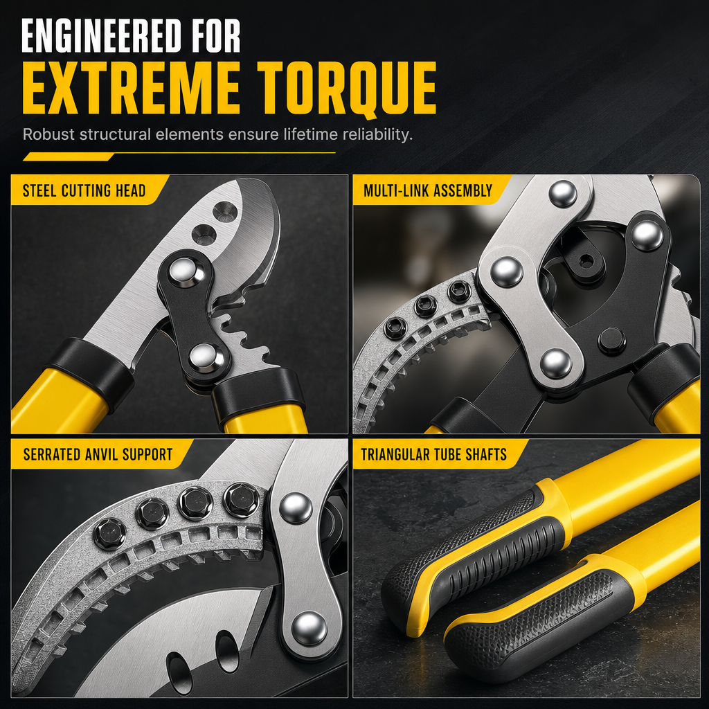Prune Thick Branches Instantly! Heavy-Duty Compound Pruning Shears
