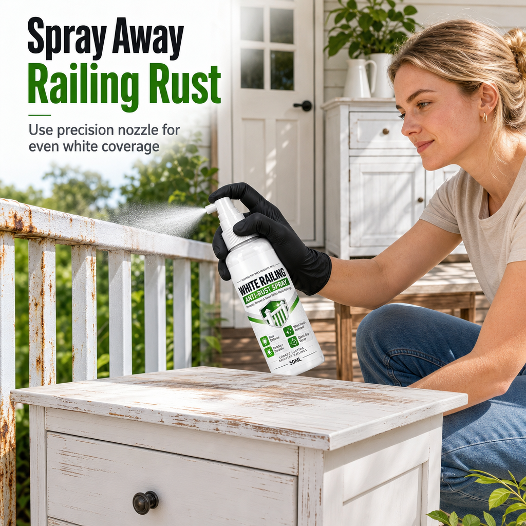 Renew White Railings Instantly! No-Rust Spray-On Coating