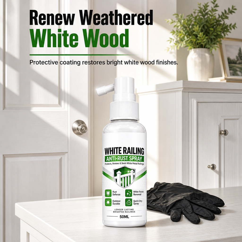 Renew White Railings Instantly! No-Rust Spray-On Coating