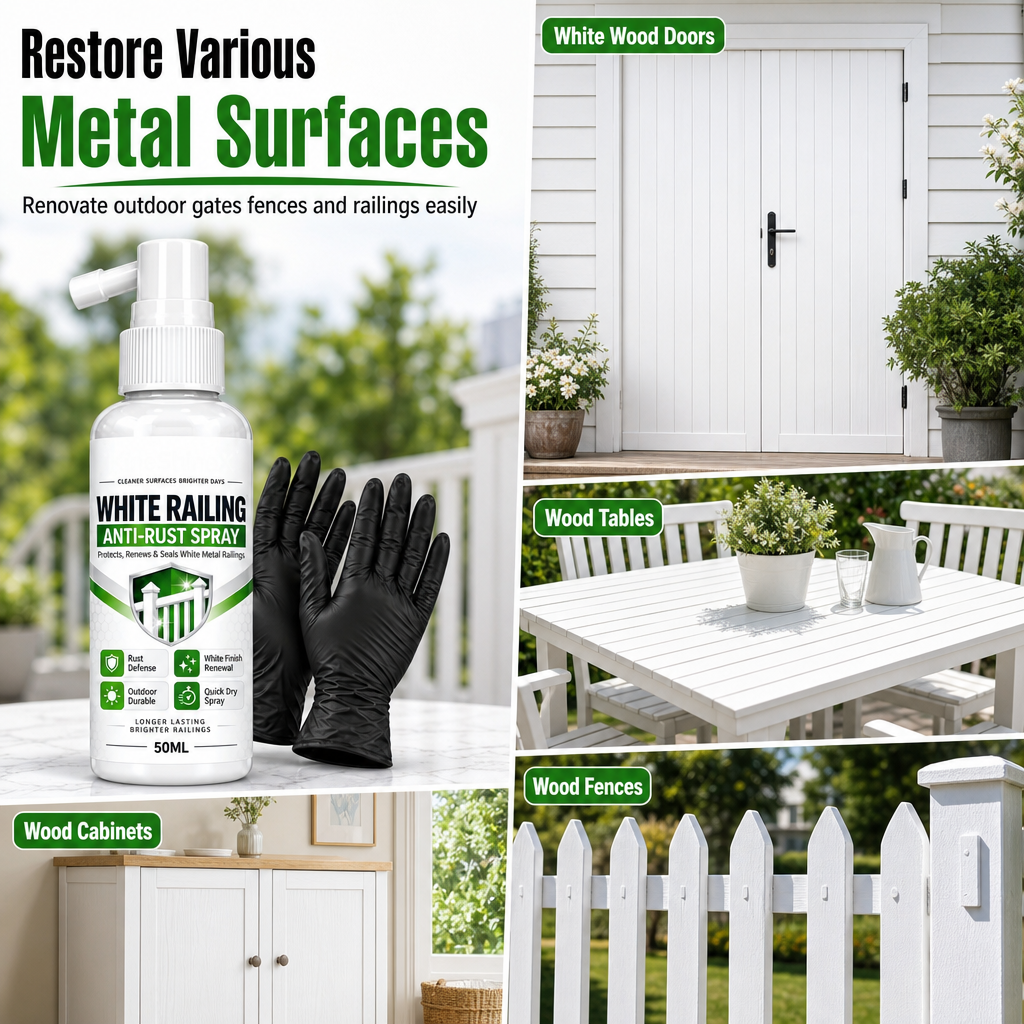 Renew White Railings Instantly! No-Rust Spray-On Coating