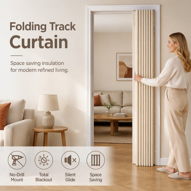 Add Privacy Instantly! No-Drill Adhesive Sliding Curtain