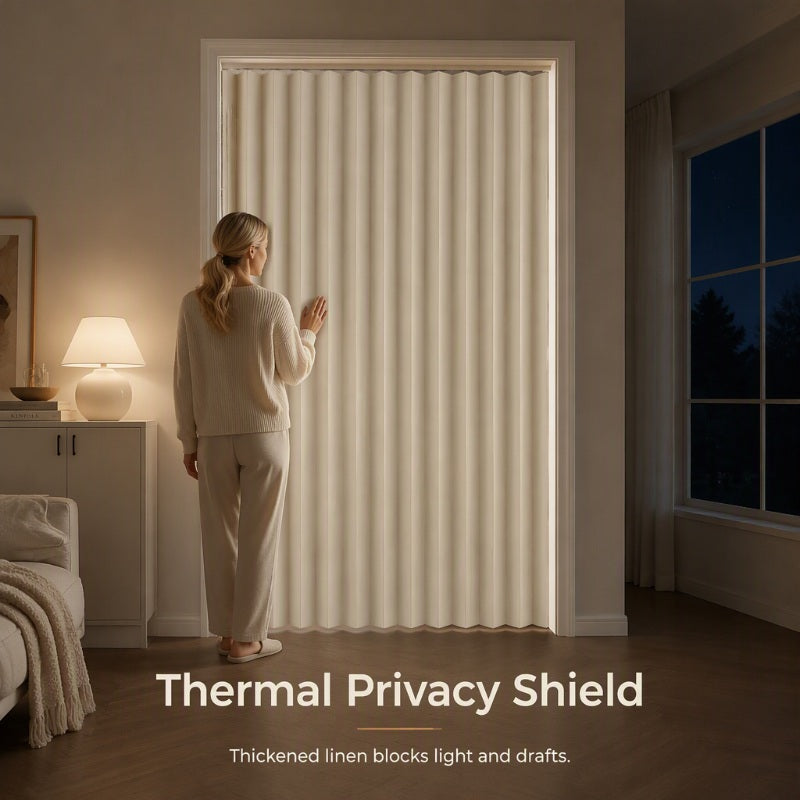Add Privacy Instantly! No-Drill Adhesive Sliding Curtain