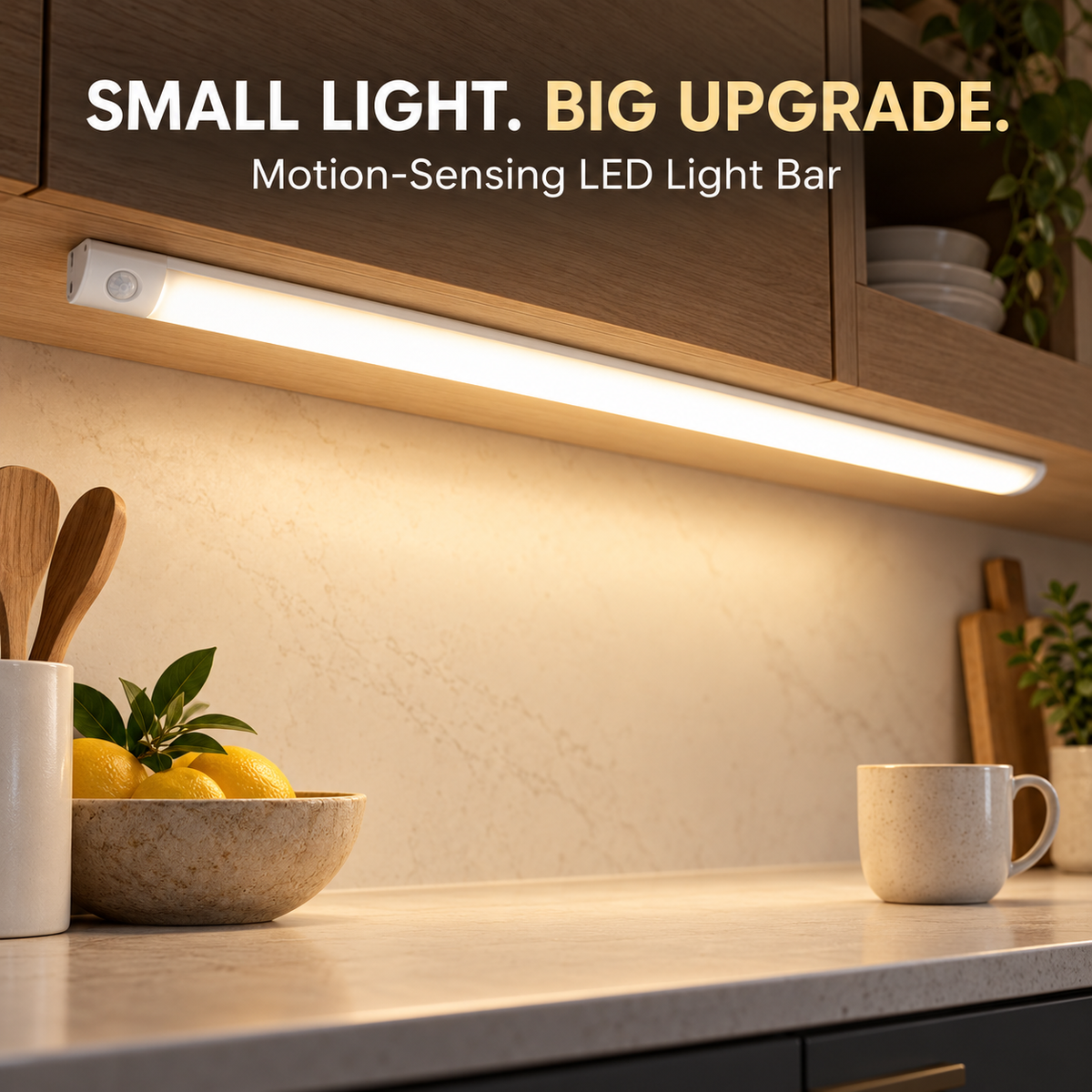 Auto-Light Any Cabinet! No-Wire Motion Sensor LED Bar
