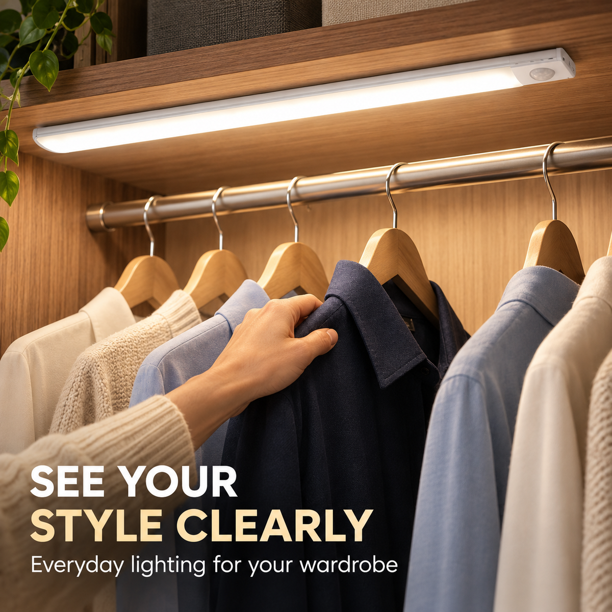 Auto-Light Any Cabinet! No-Wire Motion Sensor LED Bar