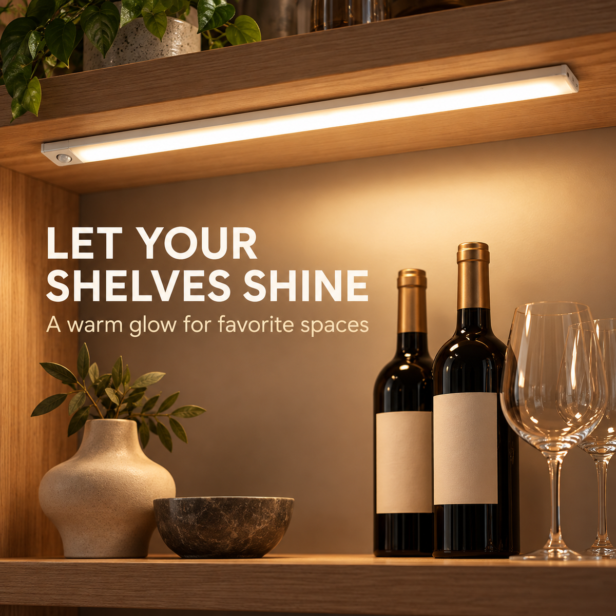 Auto-Light Any Cabinet! No-Wire Motion Sensor LED Bar