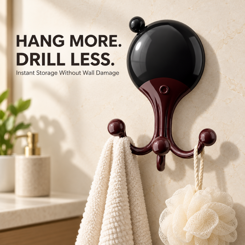 No-Drill Cute Octopus Wall Hook
