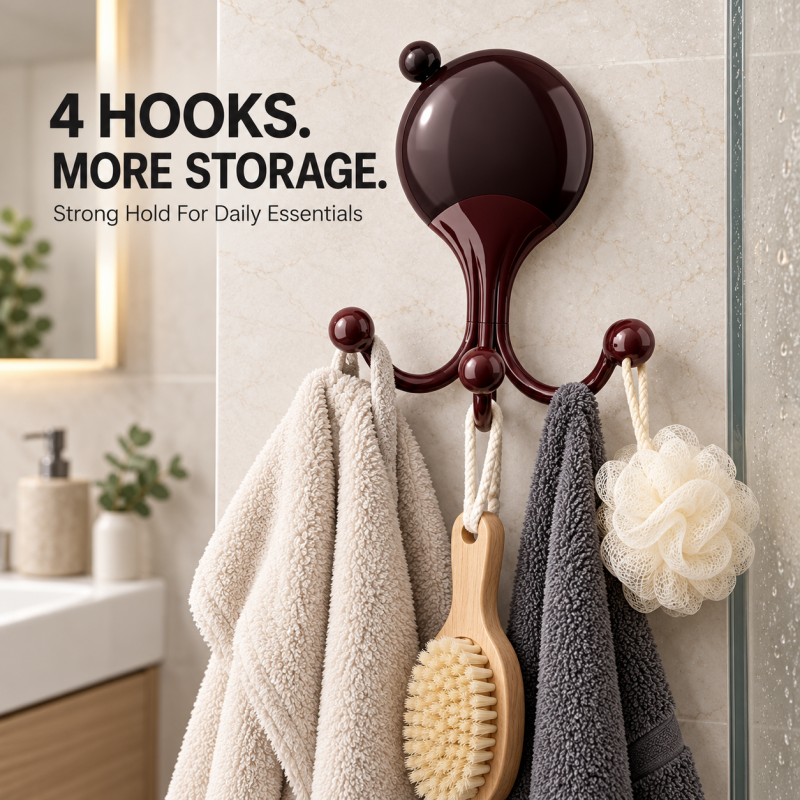 No-Drill Cute Octopus Wall Hook