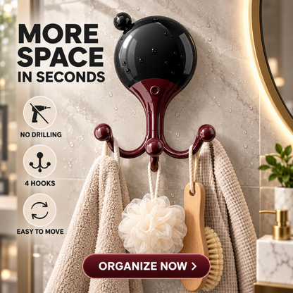 No-Drill Cute Octopus Wall Hook