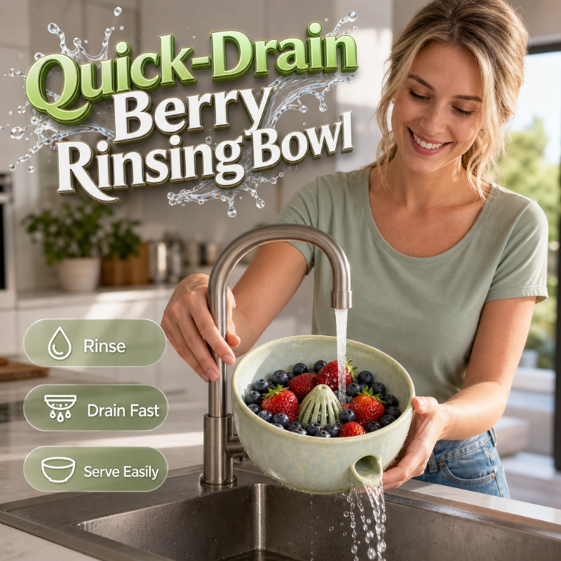 Ceramic Fruit Washer Bowl with Whirlpool Flow