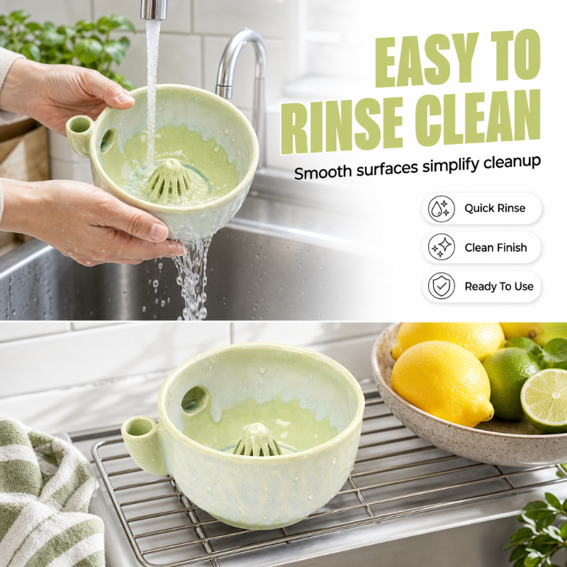 Ceramic Fruit Washer Bowl with Whirlpool Flow