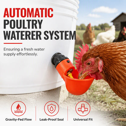 Keep Poultry Hydrated Instantly! Automatic Gravity Waterer Cups