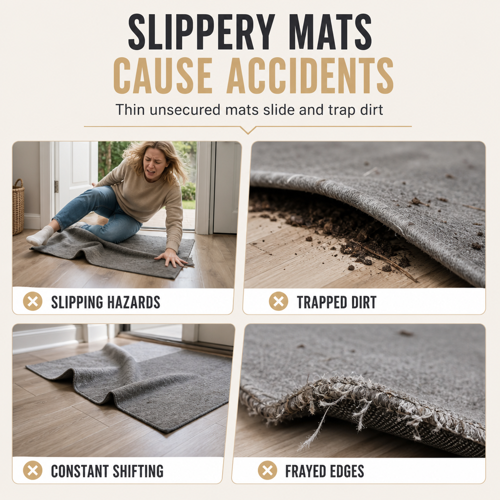 Stop Slippery Entryways Instantly! Non-Slip Crystal Velvet Doormat