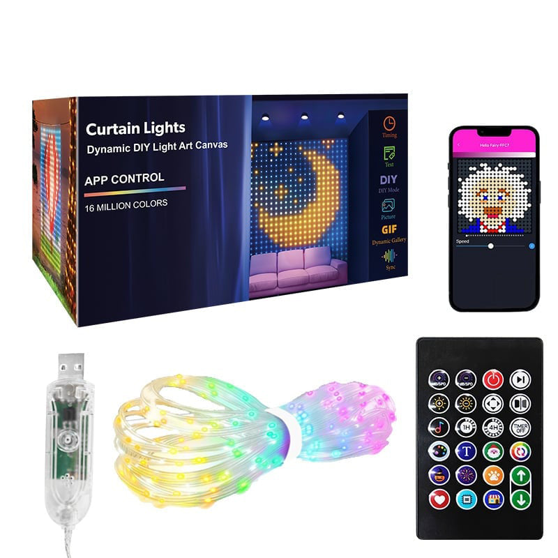 Create Custom Light Shows Instantly! Smart Waterproof LED Curtain Lights