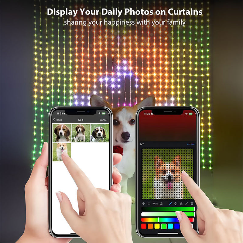 Create Custom Light Shows Instantly! Smart Waterproof LED Curtain Lights