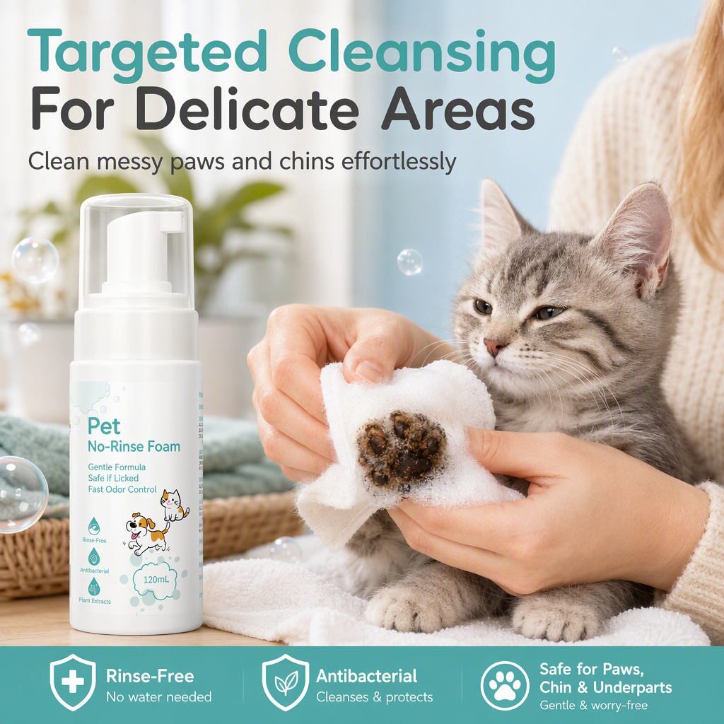 Refresh Pets Instantly! No-Rinse Waterless Pet Cleaning Mousse