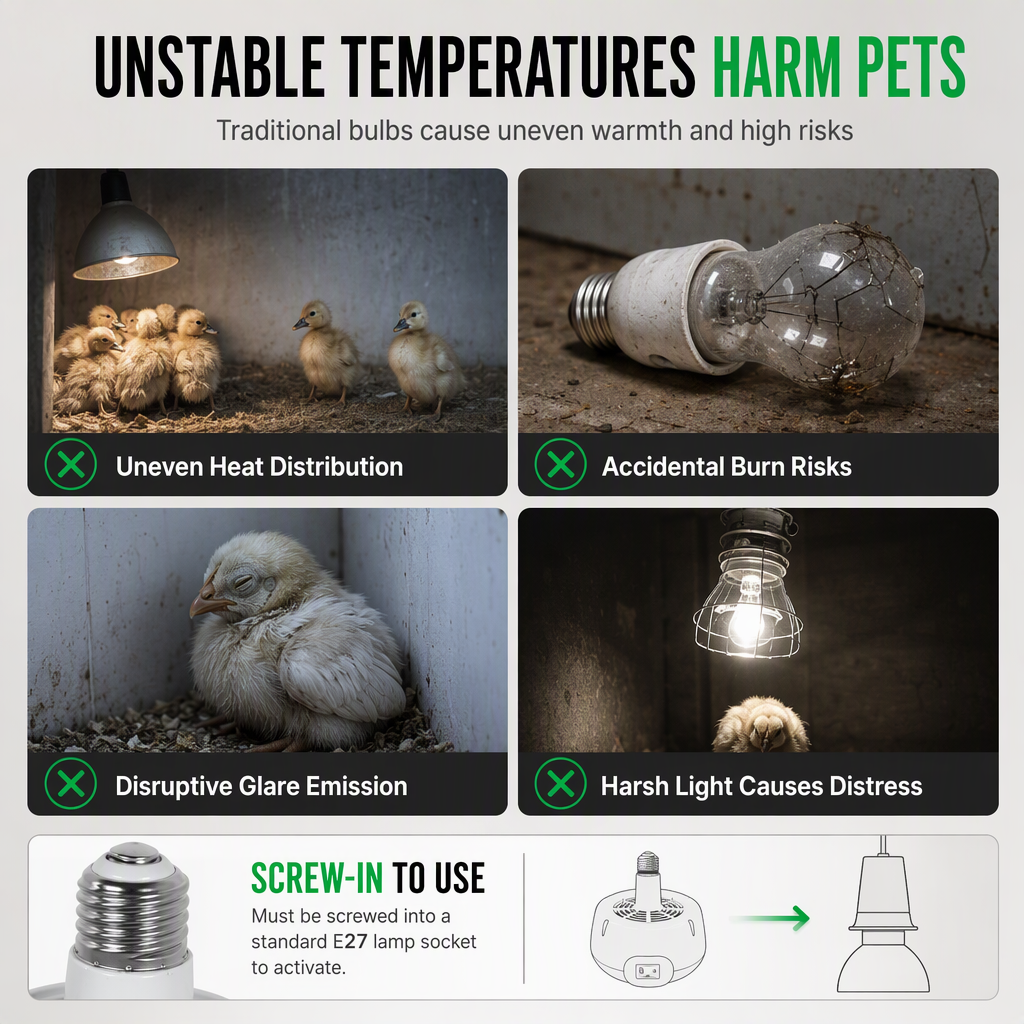 Warm Chicks Instantly! Thermostat Fan-Forced Pet Heat Lamp