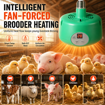 Warm Chicks Instantly! Thermostat Fan-Forced Pet Heat Lamp