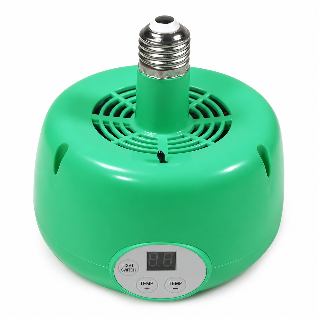 Warm Chicks Instantly! Thermostat Fan-Forced Pet Heat Lamp