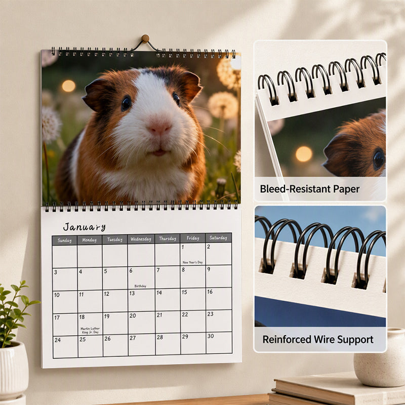 Add Cuteness Instantly! 2027 Guinea Pig Wall Calendar