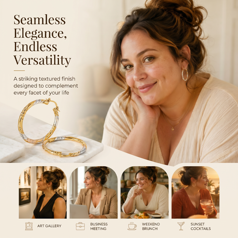 Add Elegant Twist Instantly! Gold Twisted Hoop Earrings